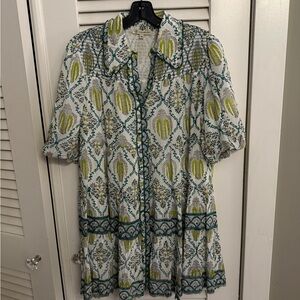 Ash & Eden Green Zinnia Swing Dress Medium